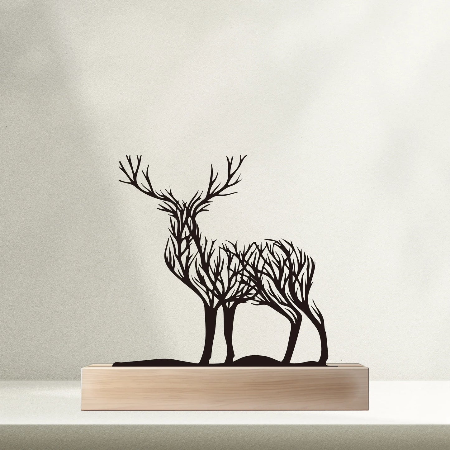 Minimalist Plant Deer Statue