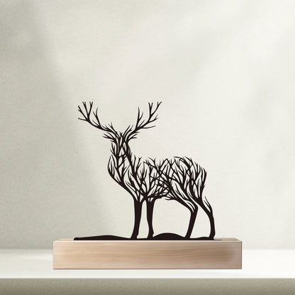 Minimalist Plant Deer Statue
