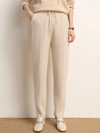 Women’s Thick Knit Wool Pants for Winter