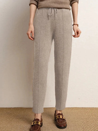 Women’s Thick Knit Wool Pants for Winter