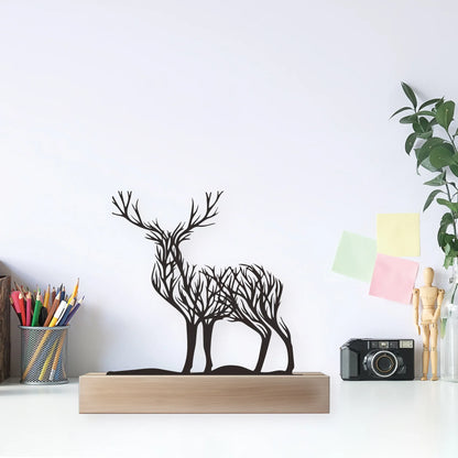 Minimalist Plant Deer Statue